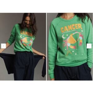 NWT Anthropologie Midnight Rider The Carolita Zodiac Cancer Sweatshirt Size Med